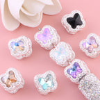 Heavy Duty Double-Sided Alloy Small Butterfly with Zircon