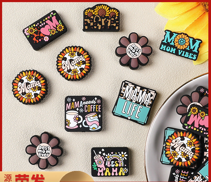 MAMA themed silicone focal beads