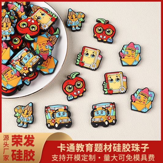 Cute apple silicone focal bead