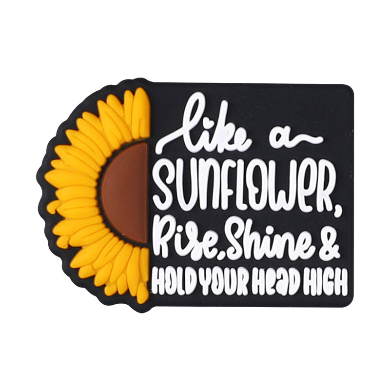 Cartoon Sunflower bee, cow silicone focal bead