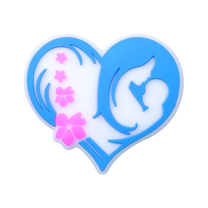 Silicone bead cartoon English letter epoxy loose beads DIY jewelry, heart silicone beads for Mother's Day