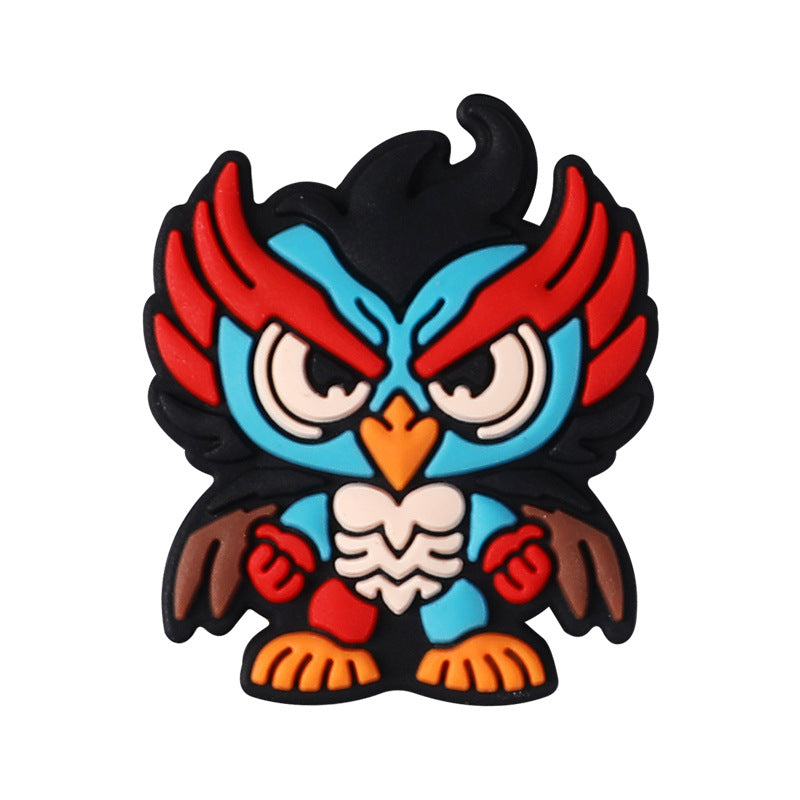 Action figure owl silicone focal bead