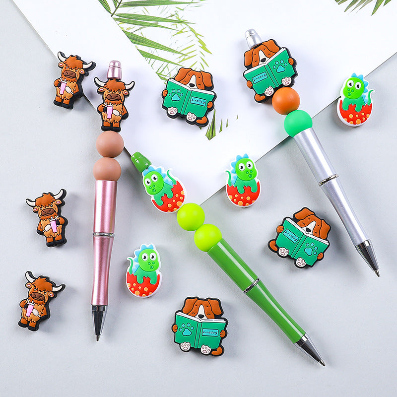 highland cow, dog, frog silicone focal beads