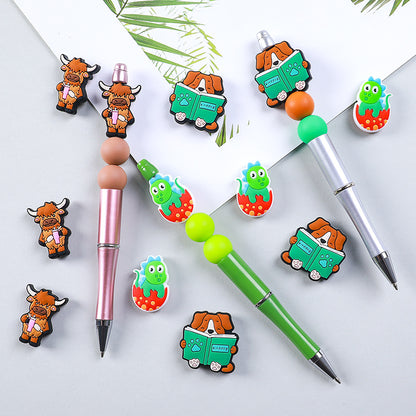 highland cow, dog, frog silicone focal beads