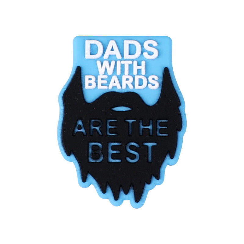 Father's day themed silicone focal beads
