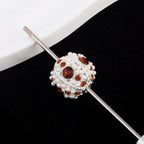 Kimhatter Nepal Heavy-Duty Alloy Pumpkin Bead with Rhinestones & Diamond Ball