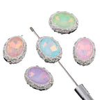 2mm Hole Silver Mocha Alloy Beads for Pen Making (Oval/Heart Shape)