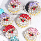 Alloy Cute Santa Claus Full Crystal Charm