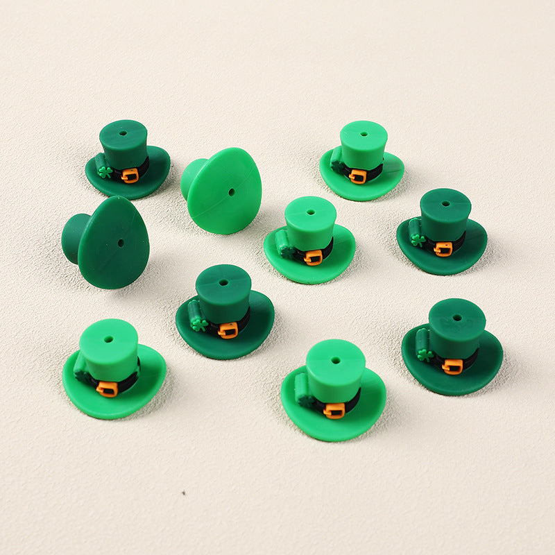 Green Hat silicone focal beads
