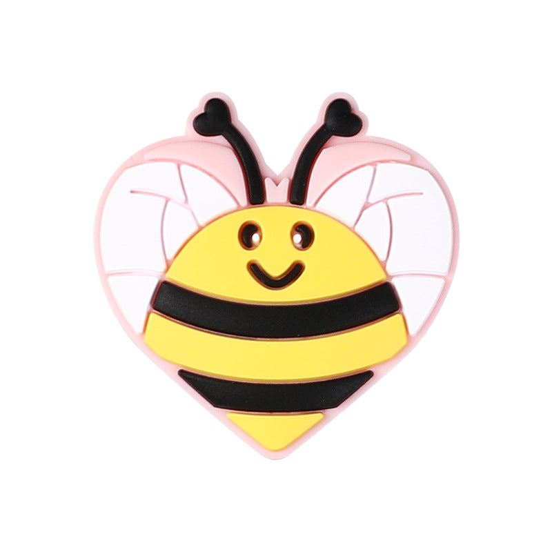 Cute cartoon animal head silicone focal bead