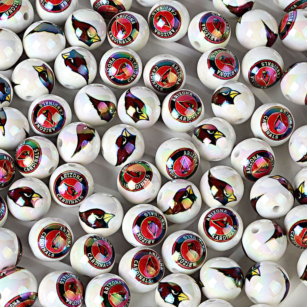 16mm NFL Football Team Beads – Double-Sided Acrylic Round Beads for Game Day Jewelry & Crafts