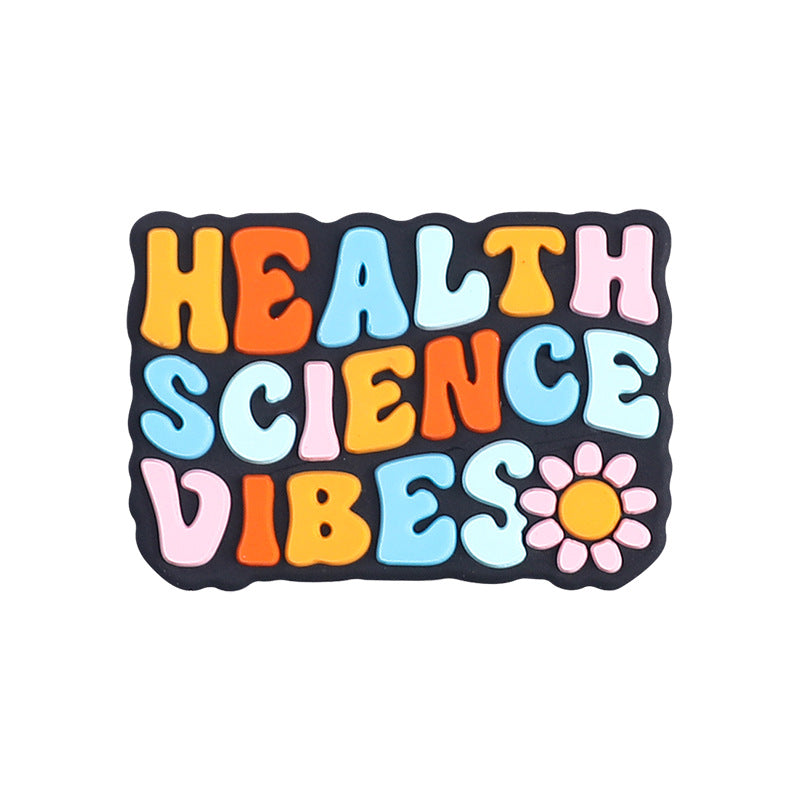 English letter inspirational silicone focal beads