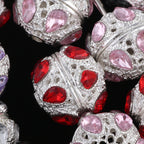 Kimhatter Alloy 6-Eye Diamond Ball Bead with Straight Hole