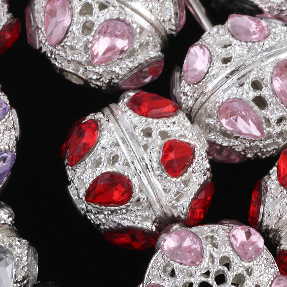 Kimhatter Alloy 6-Eye Diamond Ball Bead with Straight Hole