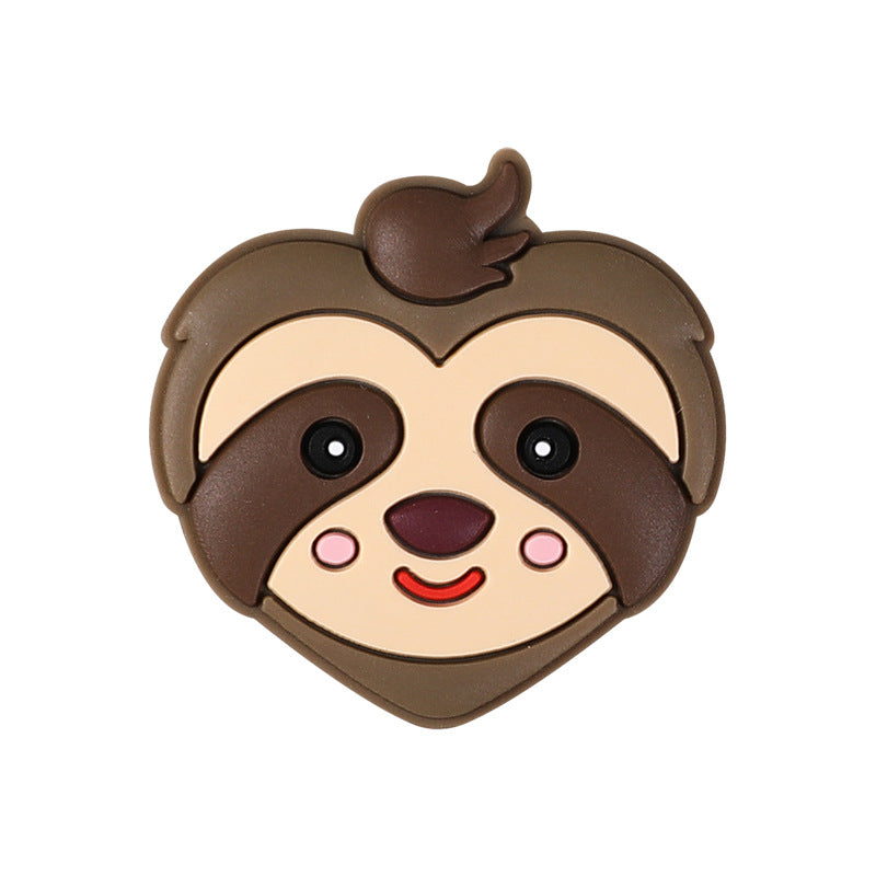 Cute cartoon animal head silicone focal bead