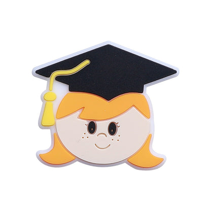 Cartoon gnome graduation series silicone focal beads