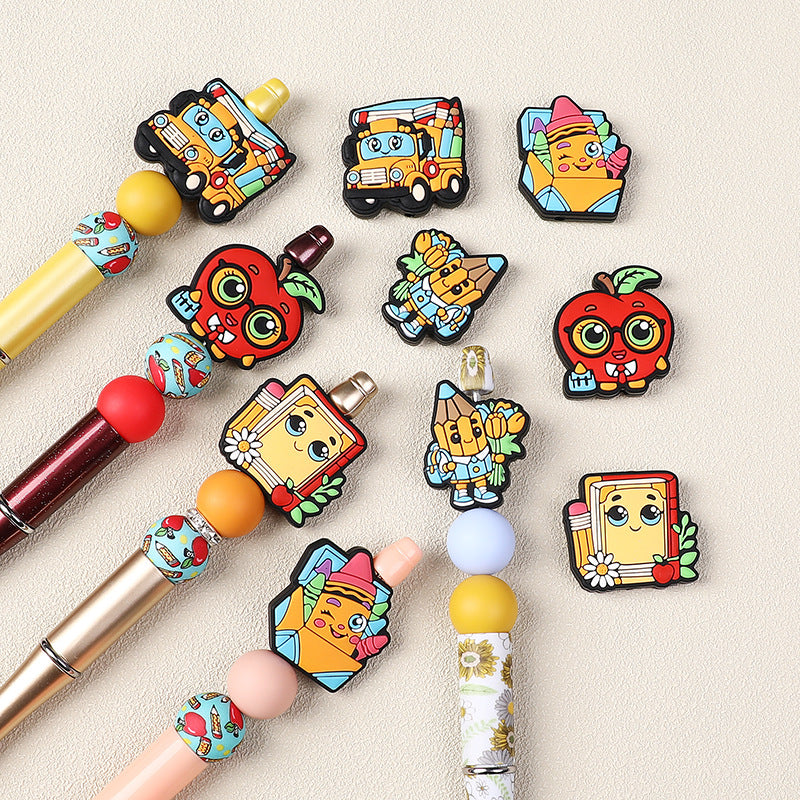 Cute apple silicone focal bead
