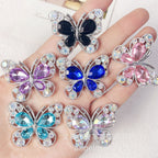 Single-Sided Alloy Rhinestone Butterfly Charm