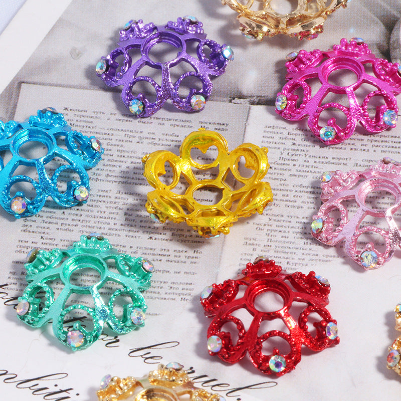 Large Micro-Set Zircon Flower Spacer with Openwork Snowflake Design
