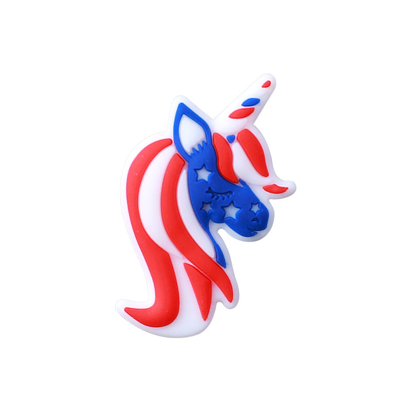 USA Independence day animal themed silicone focal beads