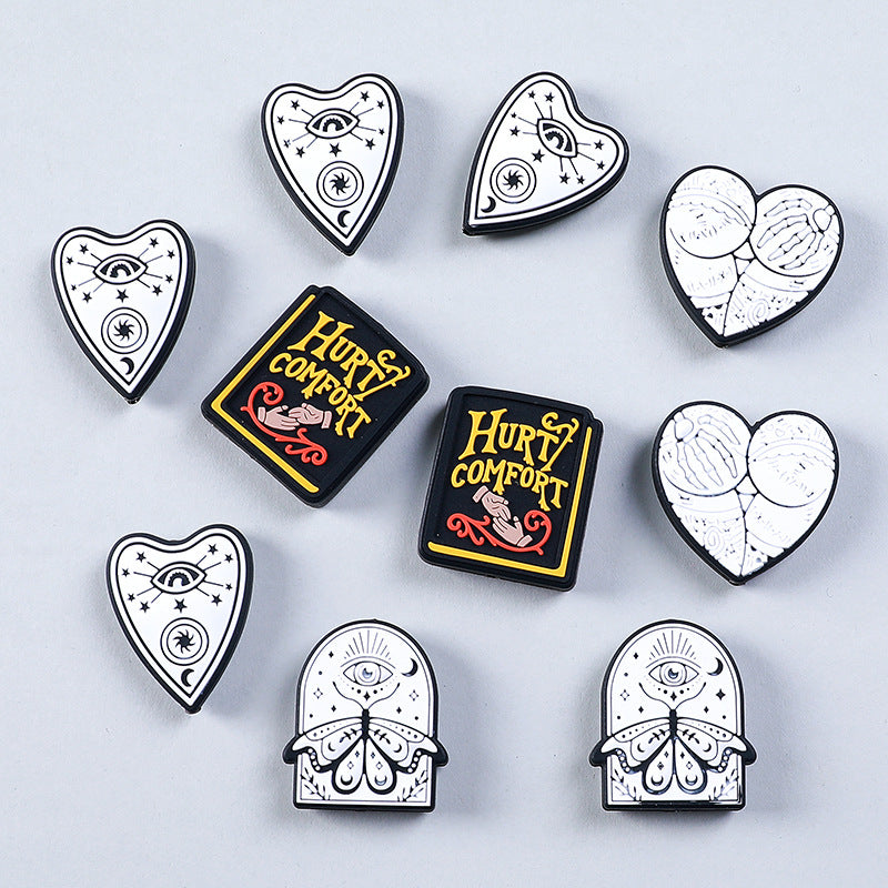 Gothic themed silicone focal beads