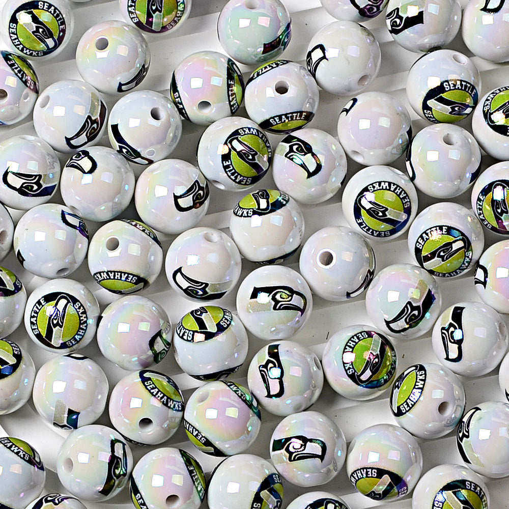 16mm NFL Football Team Beads – Double-Sided Acrylic Round Beads for Game Day Jewelry & Crafts