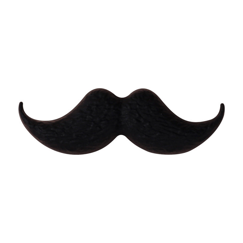 Brown and black mustache silicone focal bead