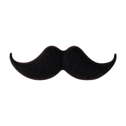 Brown and black mustache silicone focal bead