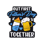 Father's day themed silicone focal beads