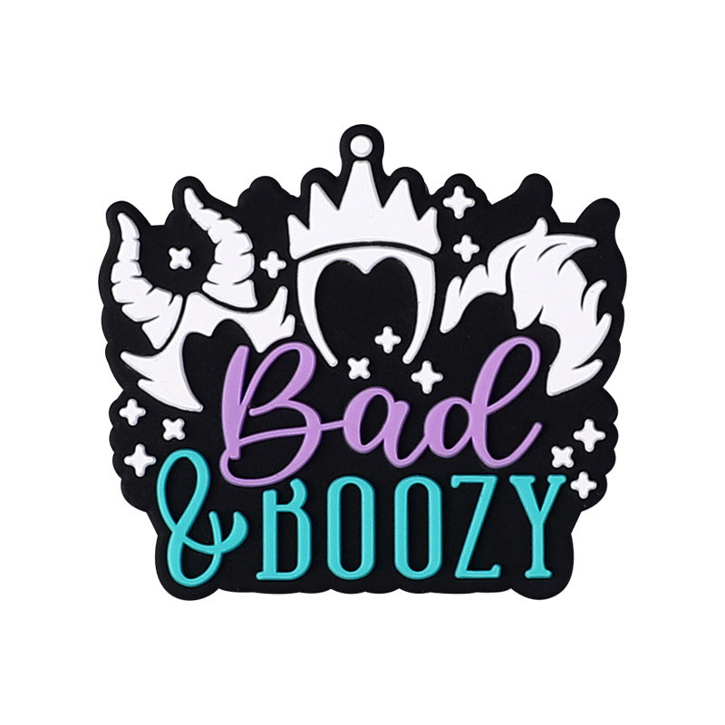 DIY collection of colorful word stickers silicone focal bead