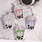 ouble-Sided Milk Tea Alloy Beads with Straight Hole