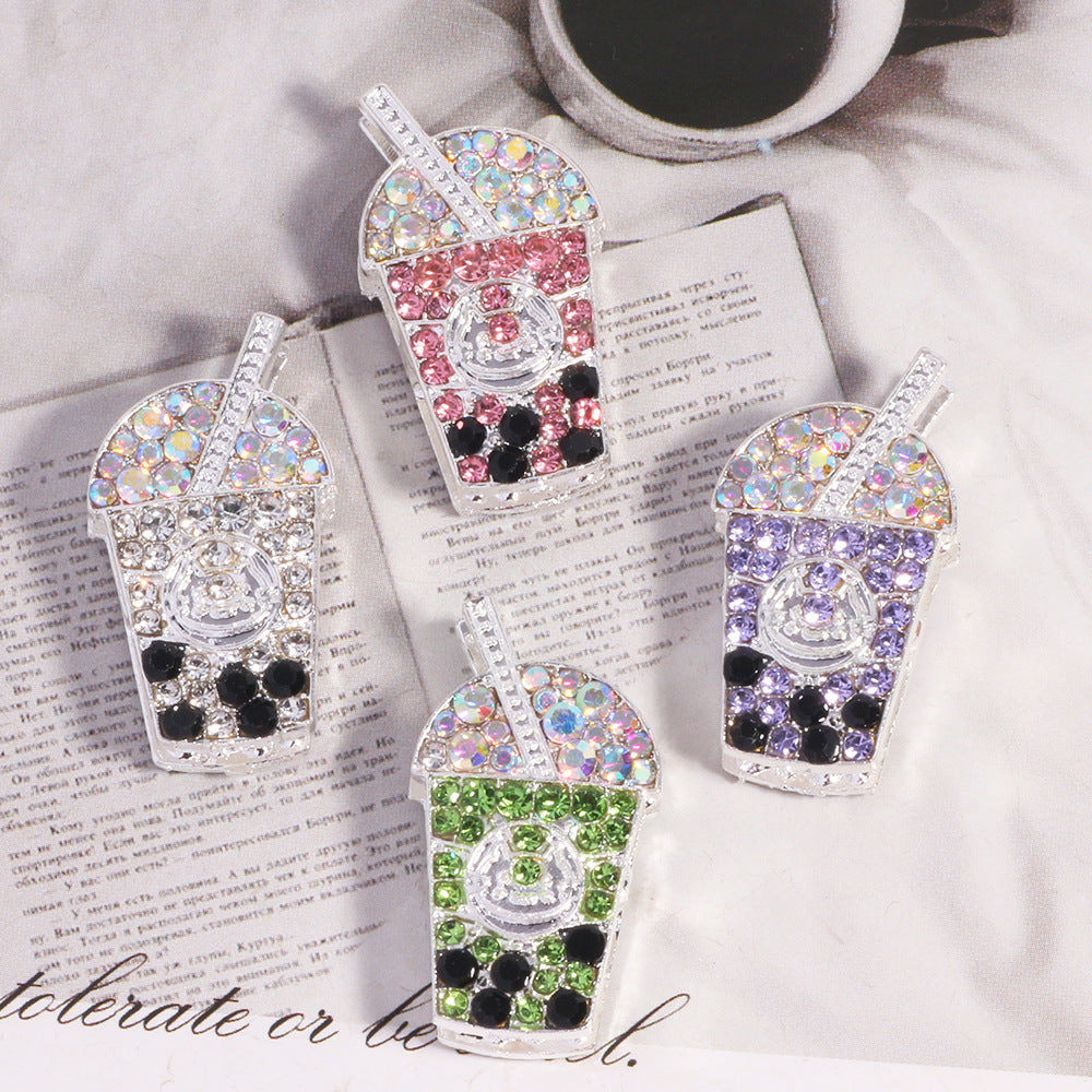ouble-Sided Milk Tea Alloy Beads with Straight Hole