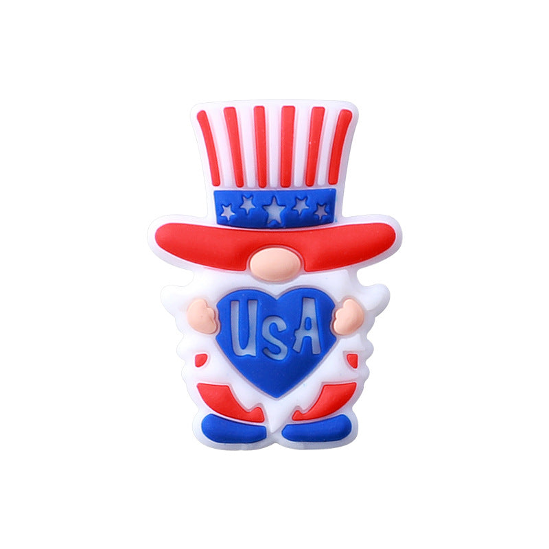 USA Independence day animal themed silicone focal beads