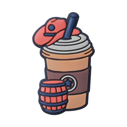 Colorful coffee themed silicone focal beads