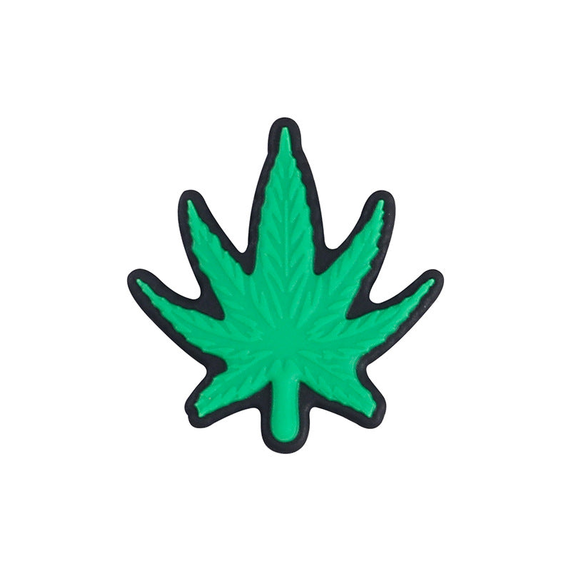 Green leaf silicone focal bead