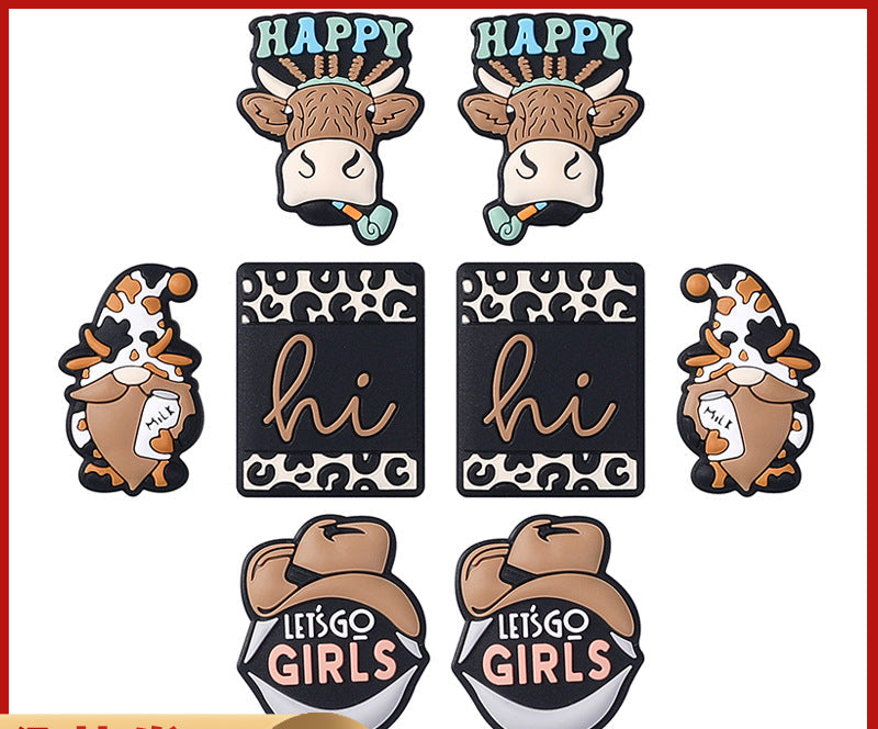 DIY Silly cow silicone focal bead