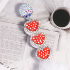 Heavy Duty Double-Layer Heart Alloy Bead with Rhinestones