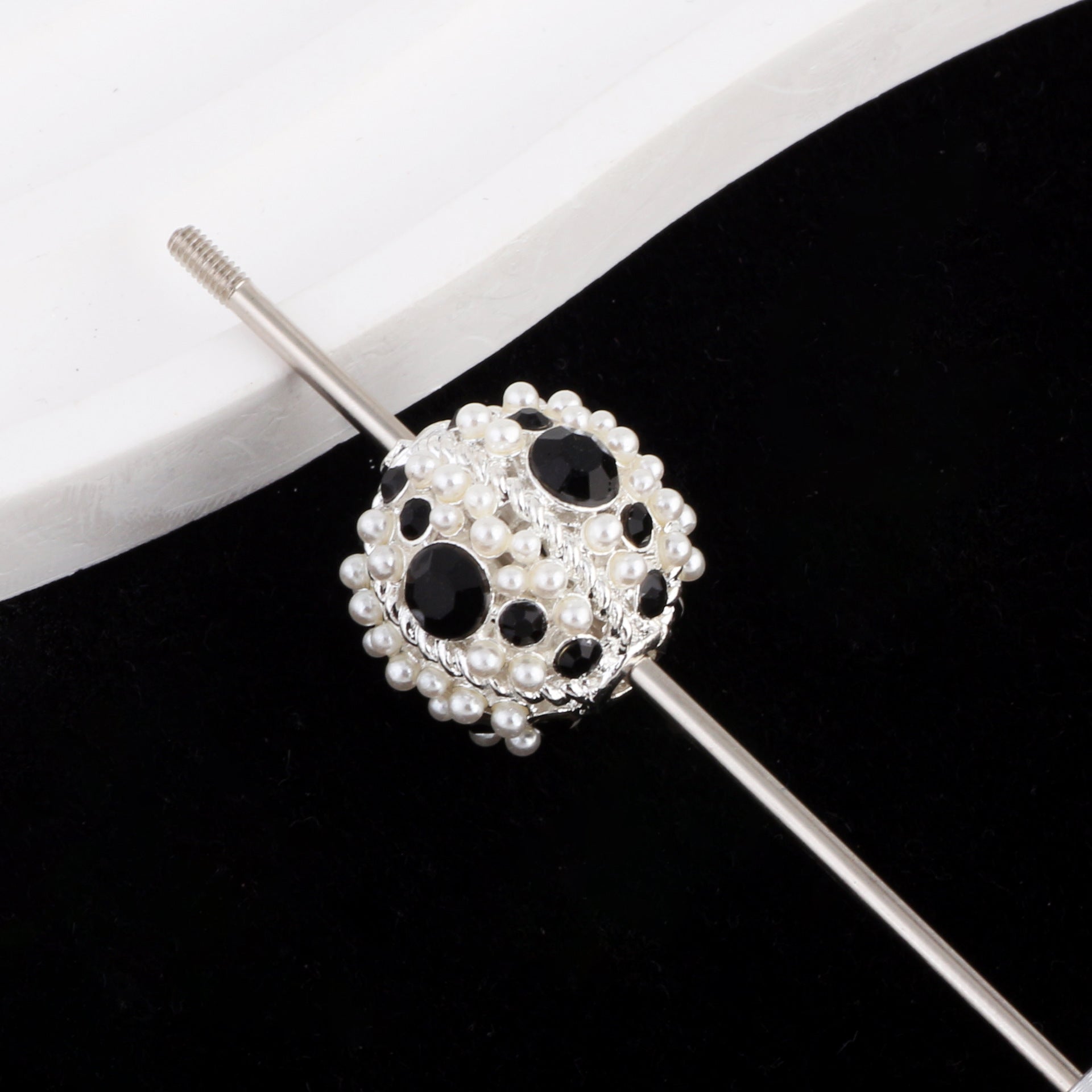 Kimhatter Nepal Heavy-Duty Alloy Pumpkin Bead with Rhinestones & Diamond Ball
