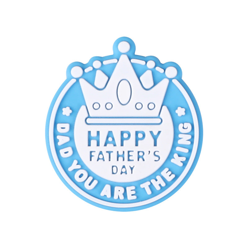 Father's day themed silicone focal beads