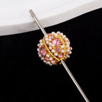 Kimhatter Nepal Heavy-Duty Alloy Pumpkin Bead with Rhinestones & Diamond Ball