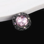 Kimhatter Silver Small Square Rhinestone Alloy Diamond Ball Bead