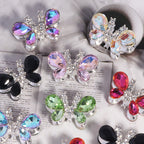 Kimhatter Heavy-Duty Alloy Sparkling Butterfly Rhinestone Bead