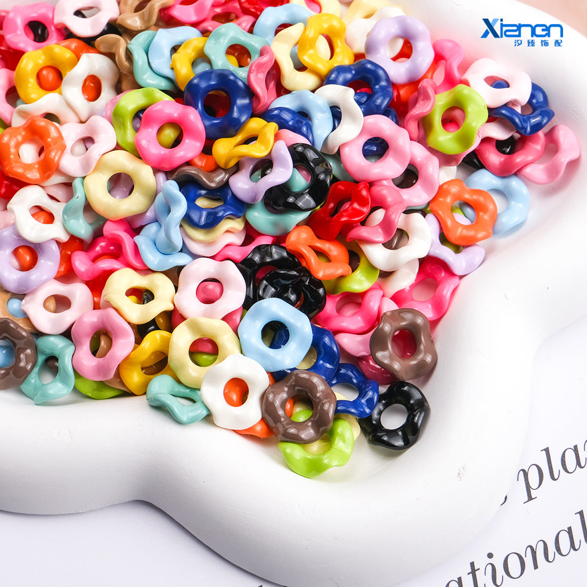 100pcs/bag Mix Spacer Beads & Wavy Spacer Beads & Flat Disk Beads - 12mm & 16mm