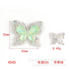 Single-Sided Alloy Rhinestone Butterfly Charm
