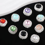 Kimhatter Silver Small Square Rhinestone Alloy Diamond Ball Bead