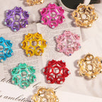 Large Micro-Set Zircon Flower Spacer with Openwork Snowflake Design