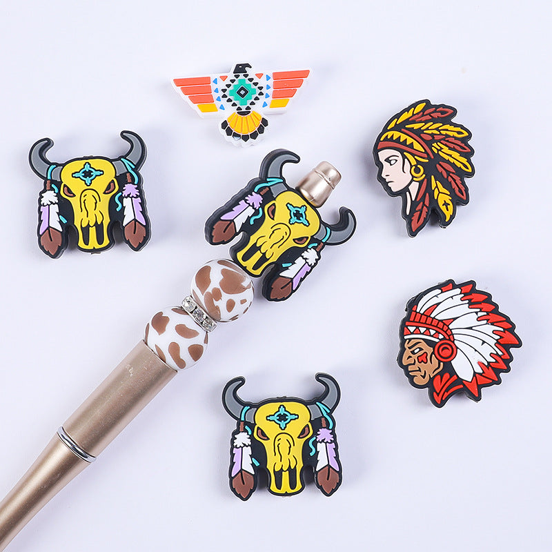 Bull head silicone focal bead