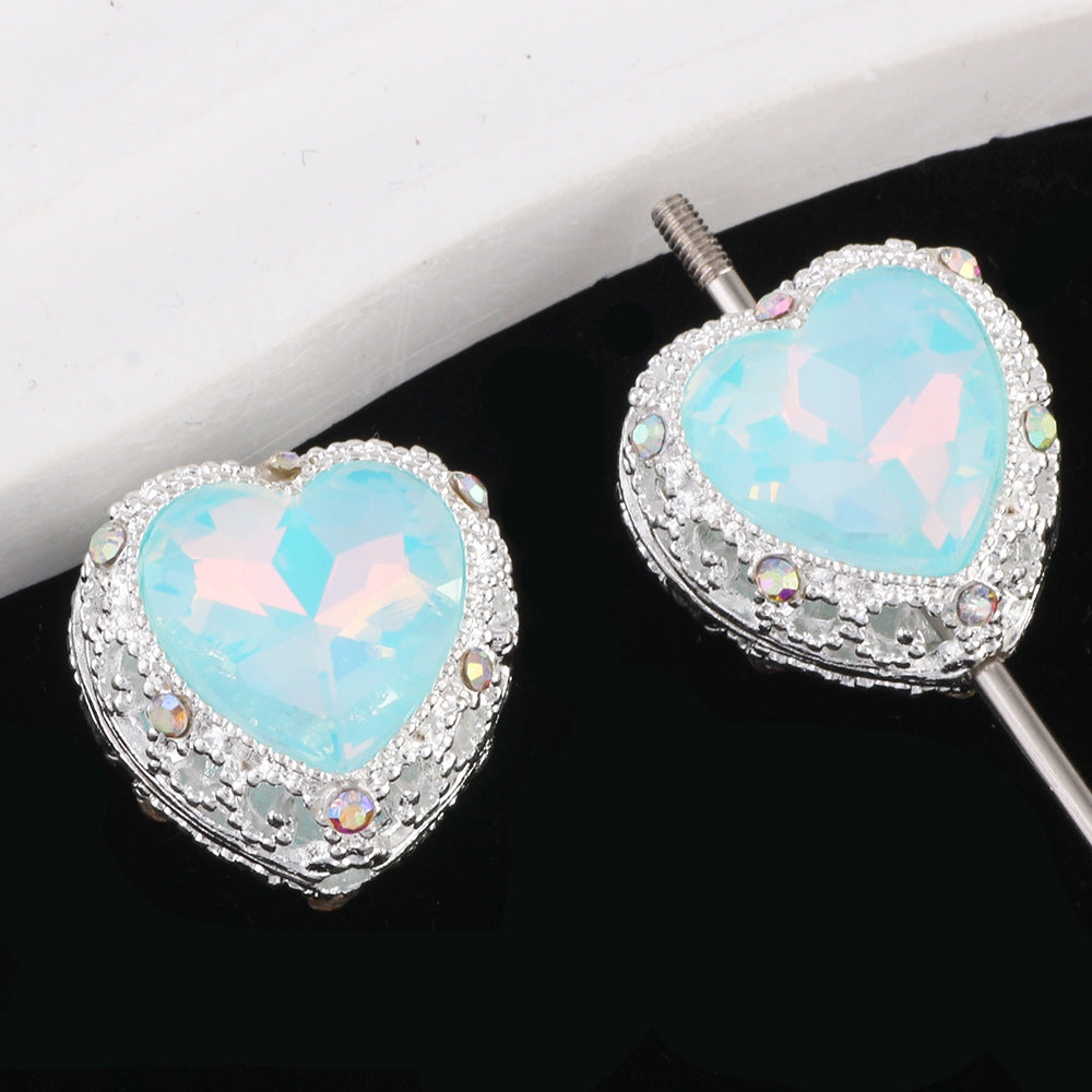 2mm Hole Silver Mocha Alloy Beads for Pen Making (Oval/Heart Shape)