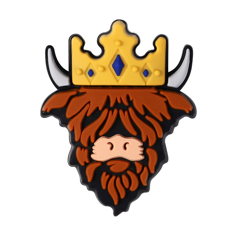 Special cartoon highland cow silicone focal beads
