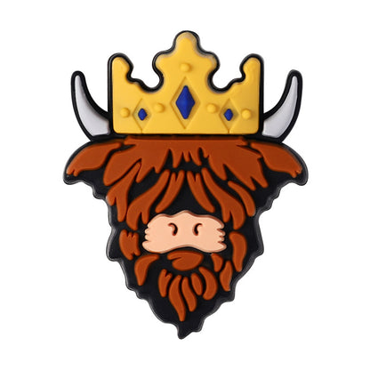 Special cartoon highland cow silicone focal beads